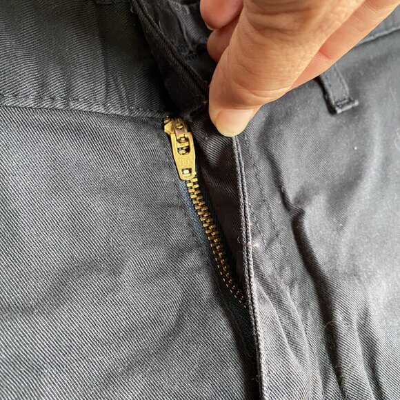 Naked & Famous Pants Mens 30x32 Slim Straight Chino Stretch Navy Blue - Picture 5 of 6